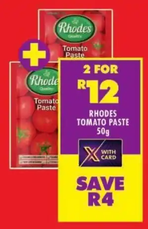 Shoprite Rhodes tomato paste offer