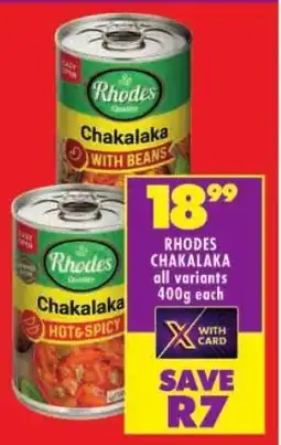 Shoprite Rhodes chakalaka all variants offer