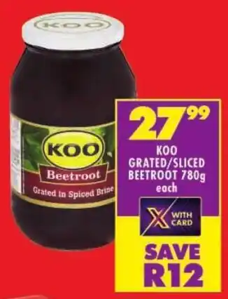 Shoprite Koo grated/sliced beetroot offer