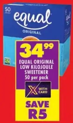 Shoprite Equal original low kilojoule sweetener offer