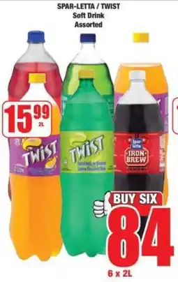 Boxer SPAR-LETTA/TWIST Soft Drink Assorted offer