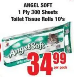 Boxer ANGEL SOFT 1 Ply 300 Sheets Toilet Tissue Rolls offer
