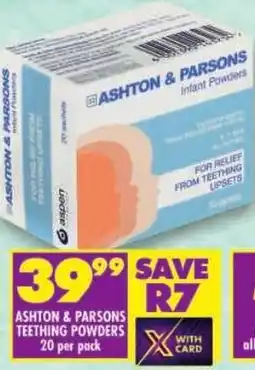 Shoprite Ashton & parsons teething powders offer