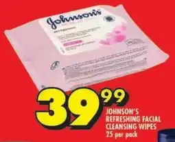 Shoprite Johnson's refreshing facial cleansing wipes offer