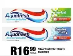 Take 'n Pay Aquafresh toothpaste assorted offer
