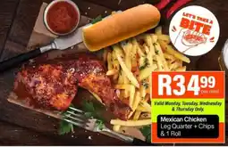 Take 'n Pay Mexican Chicken Leg Quarter + Chips & 1 Roll offer