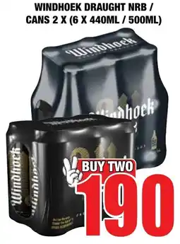 Boxer Liquors Windhoek draught nrb/ cans offer