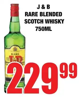 Boxer Liquors J & B rare blended scotch whisky offer