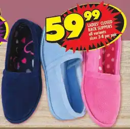Shoprite Ladies' closed back slippers offer