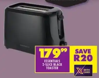 Shoprite Essentials 2-slice black toaster offer