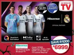 Pick n Pay Hypermarket Hisense 55" (140cm) QLED 4K Smart TV offer