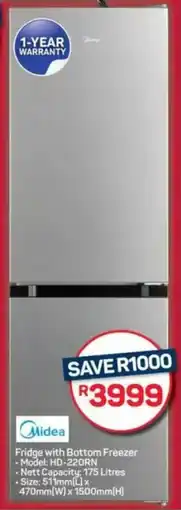 Pick n Pay Hypermarket Midea Fridge with Bottom Freezer offer