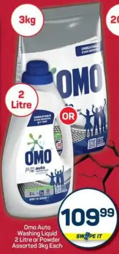 Pick n Pay Hypermarket Omo Auto Washing Liquid or Powder Assorted offer