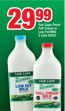 OK Foods Fair Cape Full Cream or Low Fat Milk offer
