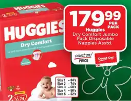 OK Foods Huggies Dry Comfort Jumbo Pack Disposable Nappies Asstd. offer