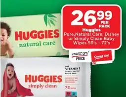 OK Foods Huggies Pure Natural Care, Disney or Simply Clean Baby Wipes offer