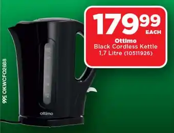 OK Foods Ottimo Black Cordless Kettle offer