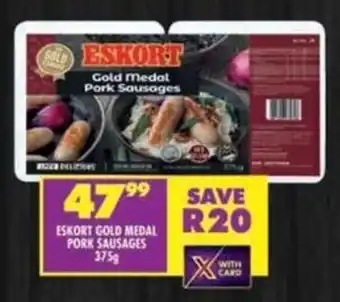 Shoprite Eskort gold medal pork sausages offer