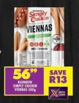 Shoprite Rainbow simply chicken viennas offer