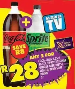 Shoprite Coca-cola/ fanta/sprite/stoney ginger beer diets/ lights/zero soft drink offer