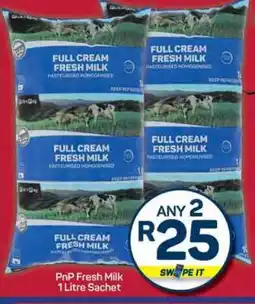Pick n Pay Hypermarket PnP Fresh Milk 1 Litre Sachet offer