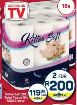 Pick n Pay Hypermarket Kitten Soft 2Ply Toilet Tissue 18's offer