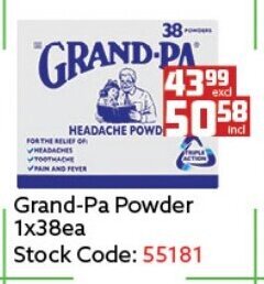 Africa Cash and Carry Grand-Pa Powder 1x38ea offer