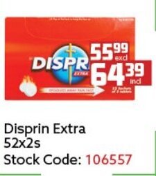 Africa Cash and Carry Disprin Extra 52x2s offer
