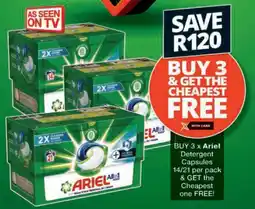 Checkers Hyper Buy Ariel Detergent Capsules & GET the Cheapest one FREE offer