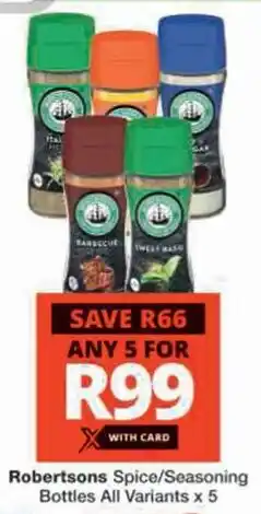 Checkers Hyper Robertsons Spice/Seasoning Bottles All Variants offer