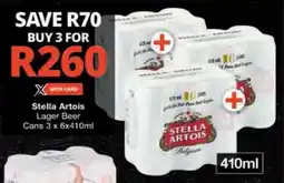 Checkers Hyper Stella Artois Lager Beer Cans offer
