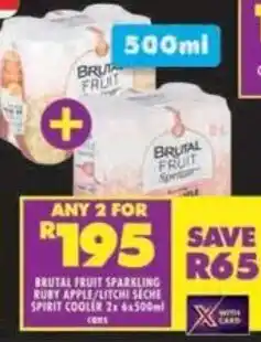 Shoprite Brutal fruit sparkling ruby apple/litchi seche spirit cooler offer