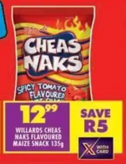 Shoprite Willards cheas naks flavoured maize snack offer