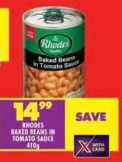 Shoprite Rhodes baked beans in tomato sauce offer