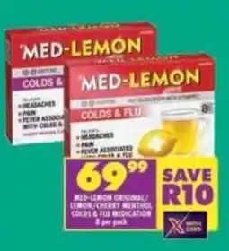 Shoprite Med-lemon original/ lemon/cherry menthol colds & flu medication offer