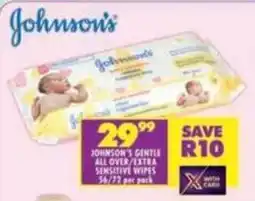 Shoprite Johnson's gentle all over/extra sensitive wipes offer