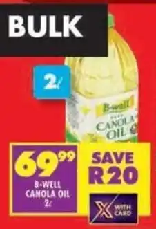 Shoprite B-well canola oil offer