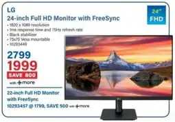Incredible Connection LG 24-inch Full HD Monitor with FreeSync offer
