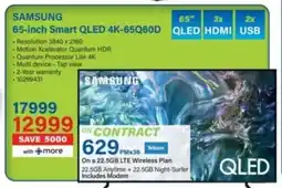 Incredible Connection SAMSUNG 65-inch Smart QLED 4K-65Q60D offer