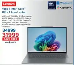Incredible Connection Lenovo Yoga 7 Intel Core Ultra 7 Aura Laptop offer