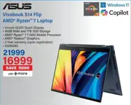 Incredible Connection ASUS Vivobook S14 Flip AMD Ryzen 7 Laptop offer