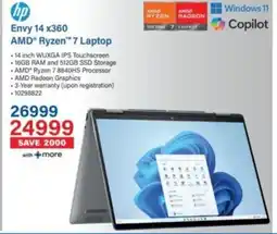 Incredible Connection HP Envy 14 x360 AMD Ryzen 7 Laptop offer