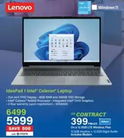 Incredible Connection Lenovo IdeaPad 1 Intel Celeron Laptop offer