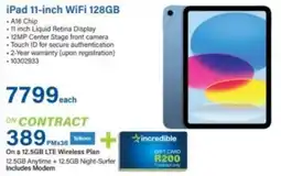 Incredible Connection iPad 11-inch WiFi 128GB offer