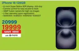 Incredible Connection iPhone 16 128GB offer