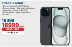 Incredible Connection iPhone 15 128GB offer
