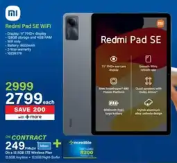 Incredible Connection Redmi Pad SE WiFi offer