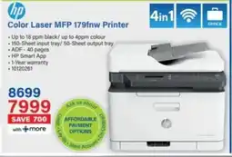 Incredible Connection HP Color Laser MFP 179fnw Printer offer