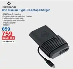 Incredible Connection Volkano Brio Slimline Type-C Laptop Charger offer