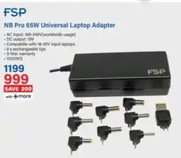 Incredible Connection FSP NB Pro 65W Universal Laptop Adapter offer